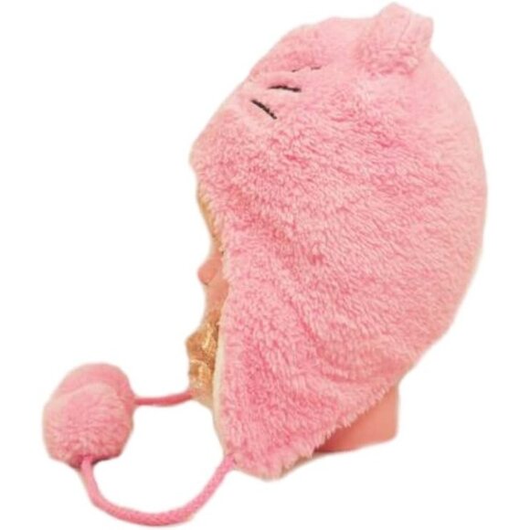 Cute Cartoon Pink Fuzzy Cat Ear Aviator Hat For Kids - Picture 2 of 2